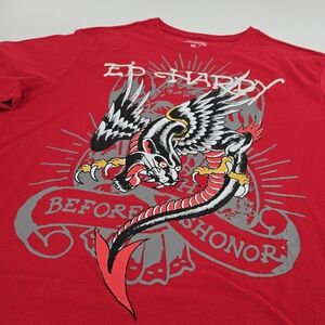 Ed Hardy Graphic T-shirt Tattoo Dragon Eagle Black Panther Before Honor Tee
